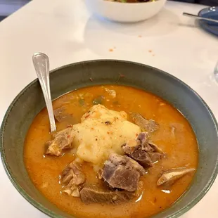 goat peanut soup with fufu