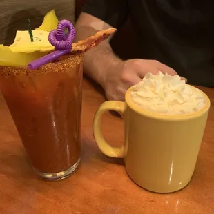 Bloody Mary and Irish Coffee