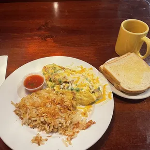 Southwestern Omelette with sourdough toast