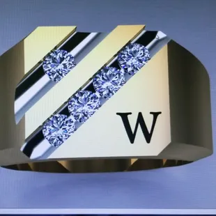 Gents gold and diamond ring