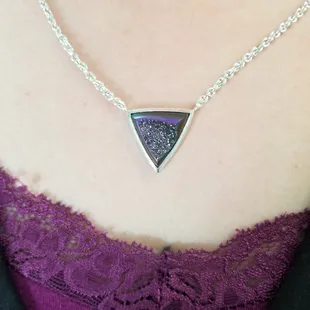 Custom drusy pendant