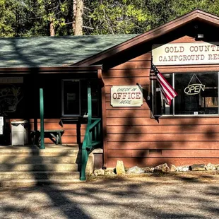 Gold Country Campground Resort Office - check-in, shop for drinks, snacks and camp merch, and sign out mini-golf equipment!