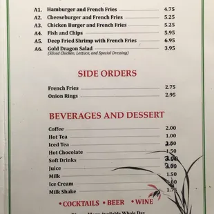 Lunch menu March 2016