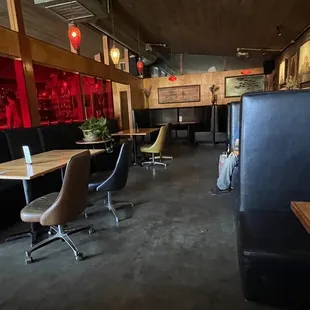 booths and tables in a restaurant