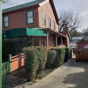 Unassuming building but seating inside, out front and out back. Lots of options but they do get very busy at prime meal time!
