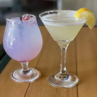 Blueberry lemonade and Lemon Drop