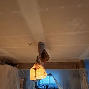 Ceiling after removing popcorn