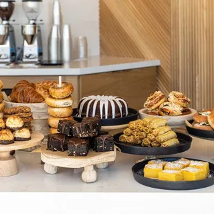 pastry counter / daily assortment of house made baked goods