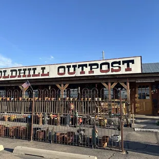 The front of the building