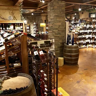 The underground wine cellar at Gold Hills Liquor