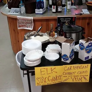 a counter with items for sale