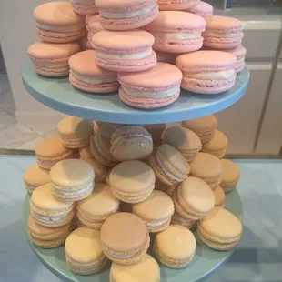 Passion fruit and pineapple macarons!