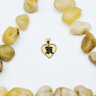 Heart initial K pendant