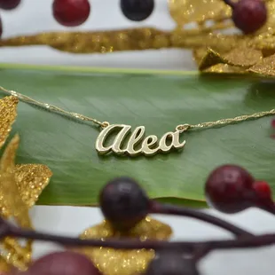 14K personalized name necklace