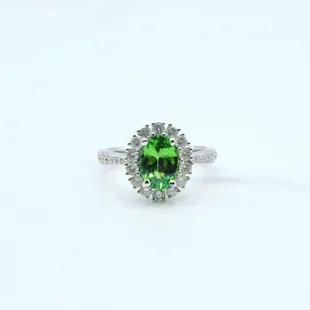 14k Tsavorite and diamond ring