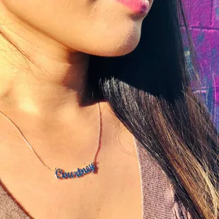 Personalized Name Necklace in 14K White Gold