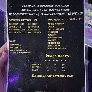 Beer Menu, September 2024