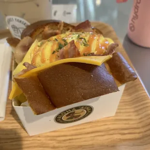 Bacon, cheese and egg toast!