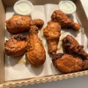 Chicken leg drum wings were delicious