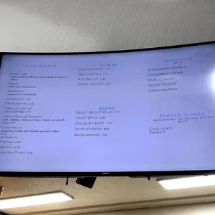 Cafe menu