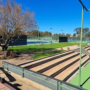 Tennis courts. Center court seating.