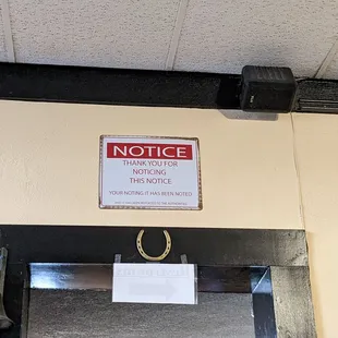 a sign on the door