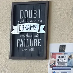 a chalkboard with a quote on it