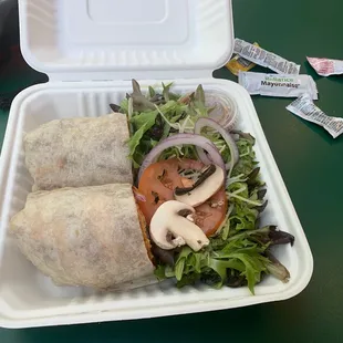 The hoods were broke, but at least they had other options. I got this beautiful chicken wrap.