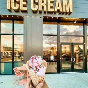Lavender (Vegan) in a waffle cone!