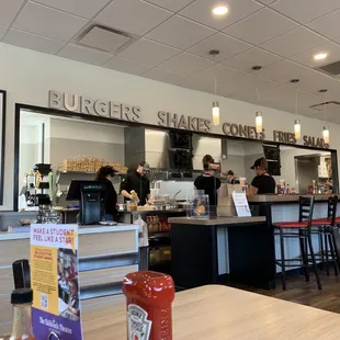 Looking at the food prep area.