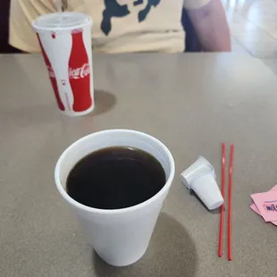 Would of loved to have the coffee in a mug and they didn't have flavored creamer