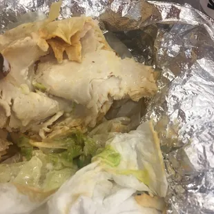 I asked for my usual 46. Spicy Buffalo Chicken Wrap this wasn't it y'all threw turkey on it with buffalo sauce and blue cheese