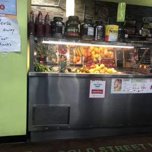 a display of fresh fruits and vegetables