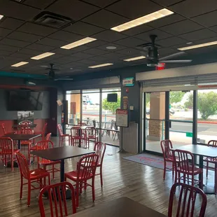 dining area with tables and chairs