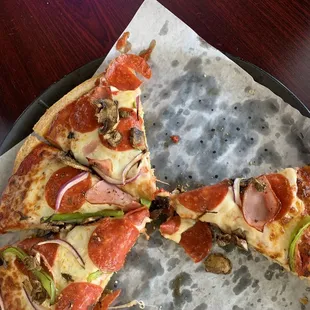 The half-eaten fly over.  Solid pie!!