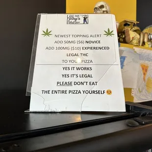 THC to add to add to your pizza