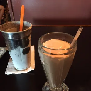 Huge chocolate shake. The entire metal cup was filled.