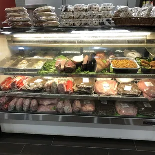 Display case in the deli area.