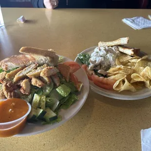 Crispy chicken salad and Chicken Salad Scoop.