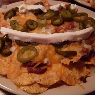 Bean nachos no tomatoes :)