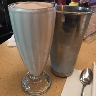 Chocolate shake.  Thick and delicious