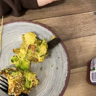 avocado skin found in bagel. disgusting.