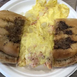 Omelette with lox and onion Biallie