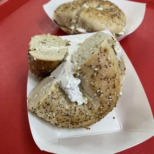 Everything Bagel with Tofutti cream cheese