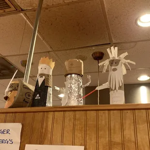 a bunch of paper puppets