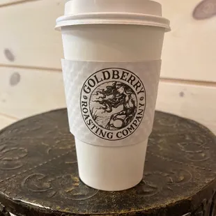 Medium hot chai tea latte with oatmilk