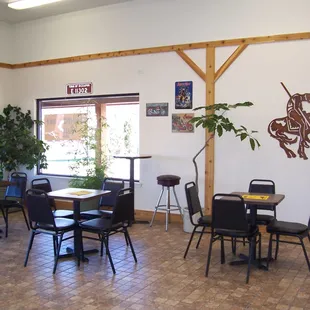 lots of indoor seating and outdoor seating in the summer!