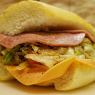 a close up of a sandwich