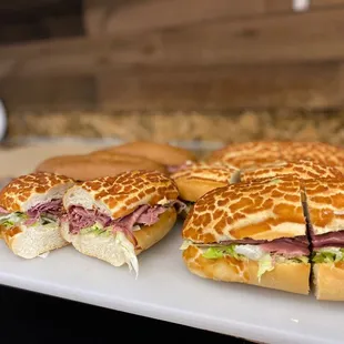 a sandwich cut in half