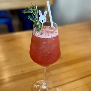 Aunt Clara's Bunny Suit - Gin, cranberry-orange shrub, passion fruit, lemon, sparkling rosé